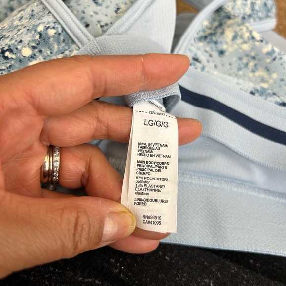 NWT Under Armour x Project Rock Womens Blue Spotted Crossback Sports Bra 1371365 - Picture 7 of 11